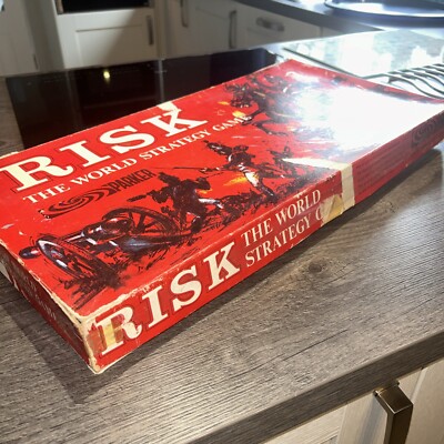 Risiko Vintage Brettspiel Parker Palitoy 1963 rote Box sieht komplett Box Gebrauchsspuren schön
