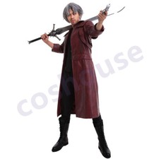 Men's Dante Cosplay Costume Coat Leather Long Jacket Outfit