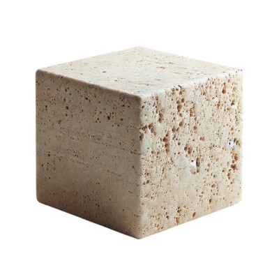 Roman Travertine Cube Table Sculpture Home Decor Interior Design H 12Cm
