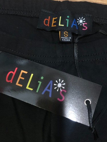 NWT NEW Dolls Kill dELiAs cropped floral leggings black pink green S Small - Picture 3 of 4