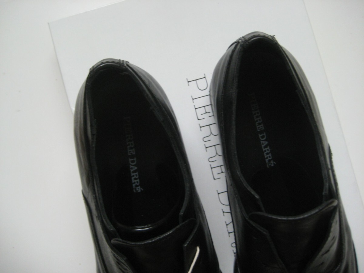 New Pierre Darre Derby Oxfords Black Leather Shoes Size EUR 41 UK 