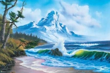Waves Crashing - Bob Ross Poster 36in x 24in