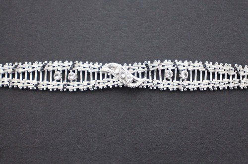 Ladies 18K Solid White Gold Bracelet with Cubic Zirconia 19.1g Fine Jewellery - Picture 3 of 6