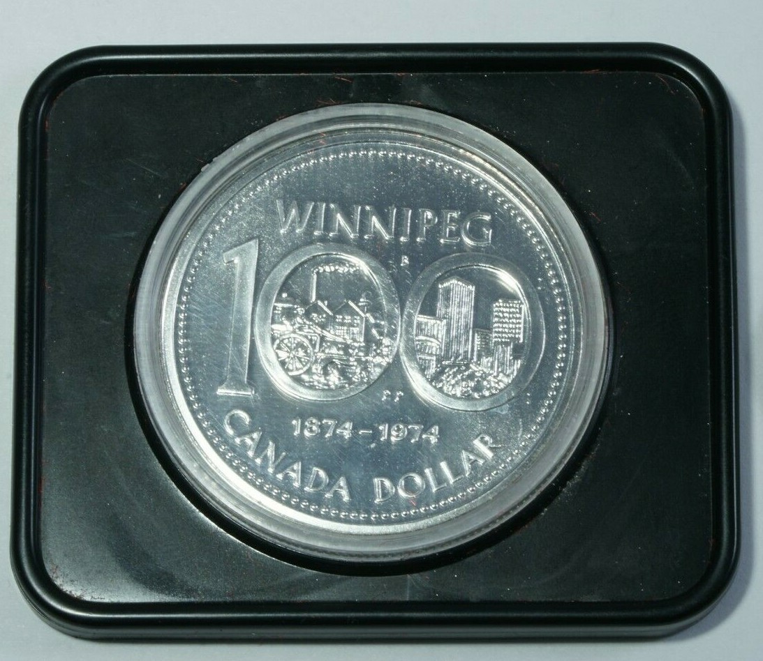 1974 Canada Specimen Silver Dollar - 100th Anniversary of Winnipeg