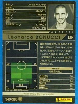 Panini WCCF 340/385 2013-2014 Leonardo Bonucci Japan Pre-Owned | eBay
