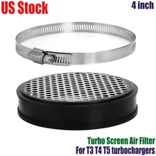 4" 4inch Black Stainless Steel Screen Air Filter For T3 T4 T5 Turbo Chargers US
