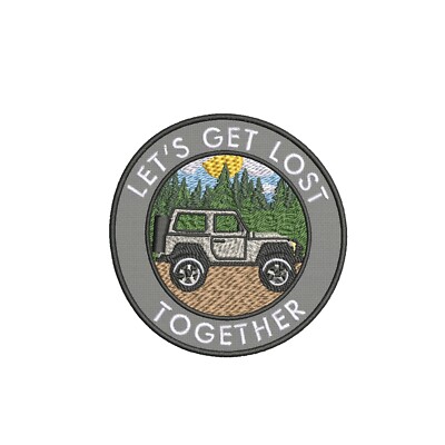 Let's Get Lost Together Embroidered Patch Iron-on/Sew-on Badge Off Road Applique