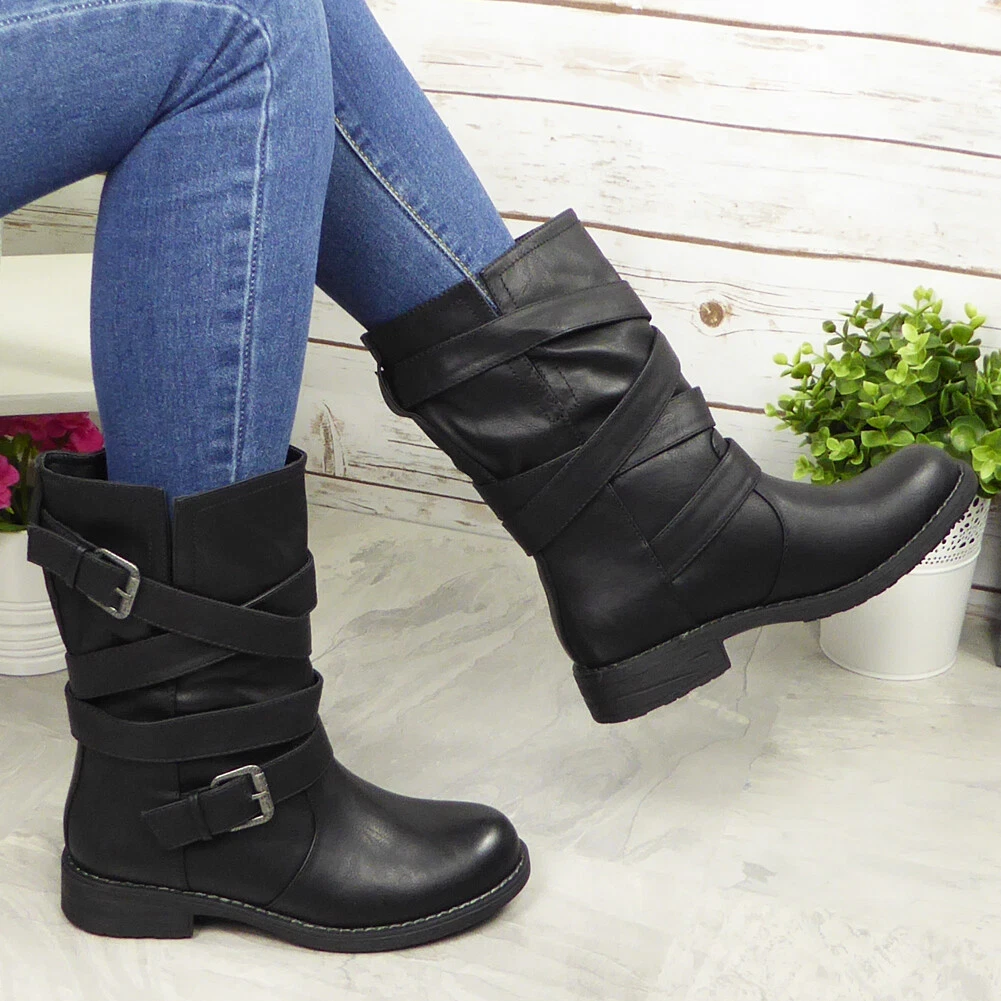 Ladies black calf shop boots