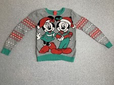 Disney Mickey  Minnie Christmas Holiday Sweater Large 10-12 Ugly Youth Kids