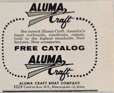1958 Print Ad Aluma Craft Aluminum Boats America's Finest Minneapolis,MN