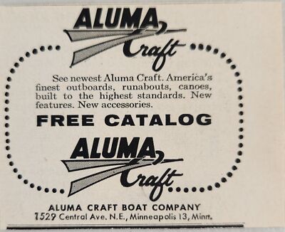 1958 Print Ad Aluma Craft Aluminum Boats America's Finest Minneapolis,MN