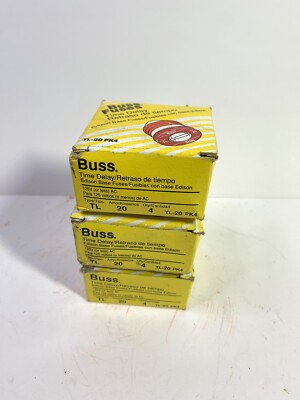 QTY-12 New Old Stock 20 Amps Buss Fuses Time Delay Edison Base Fuse TL-20