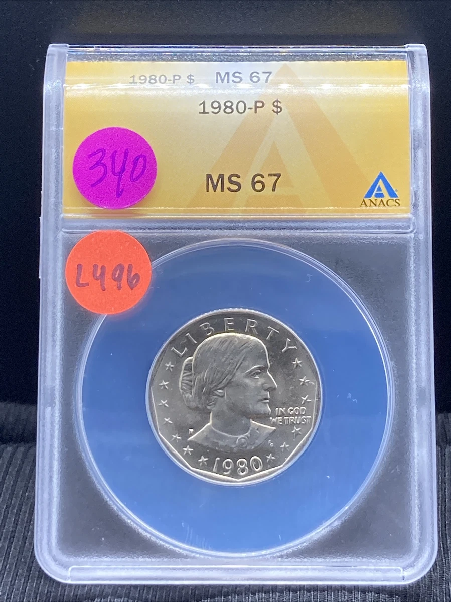 Uncirculated ANACS Susan B Anthony Dollars (1979-1981, 1999) for