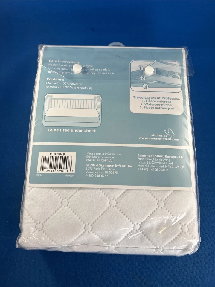 Protector de almohadilla de colchón para cuna de verano 2014 impermeable de longitud completa NUEVO 27x52 capas Foto 2 de 4