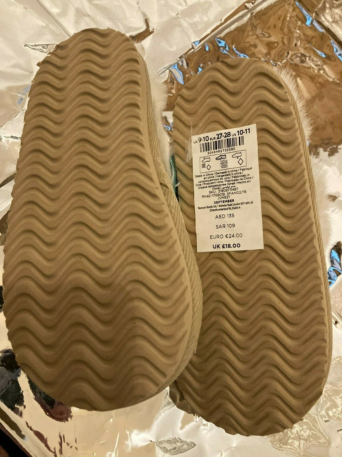 PANTOFOLA D’ORO PANTOFOLA SLIDER PAILLETTES ORO ROSA OCCASIONE BAMBINA MONSOON TAGLIA 13 1 jnr WOW!