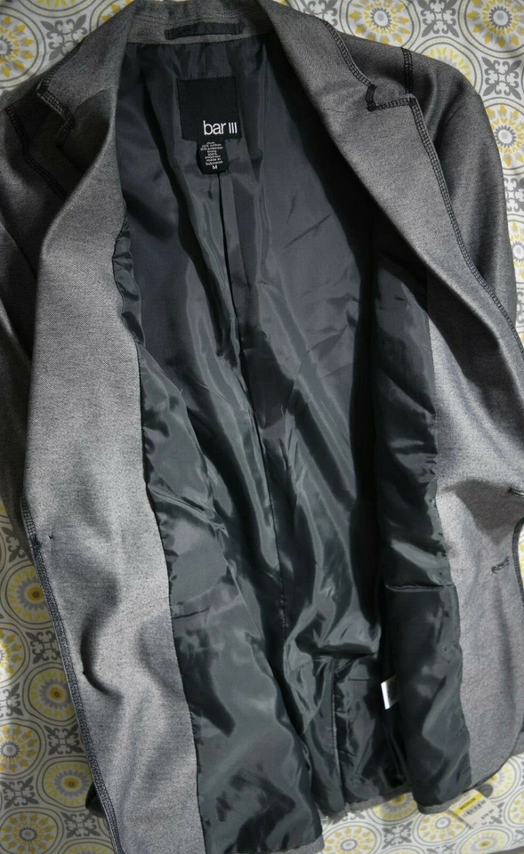 CHAQUETA ABRIGO DEPORTIVO BLAZER SLIM FIT BAR III PARA HOMBRE INVIERNO GRAFITO BREZO MEDIANA Foto 3 de 4