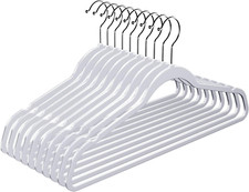50 Pack Ultra-Thin Plastic Clothes Hangers 17.7 Inch - Space-Saving Slim Hange