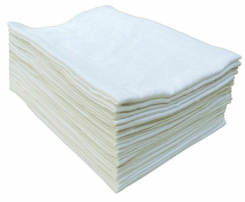 12X WHITE MUSLIN SQUARES BABY MUSLINS CLOTHS NAPPY INSERTS 100% COTTON BIBS 70CM - Picture 2 of 2