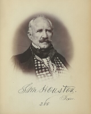 8'' x 10'' Sam Houston, Senator from Texas, Thirty-fifth Congress, half-length