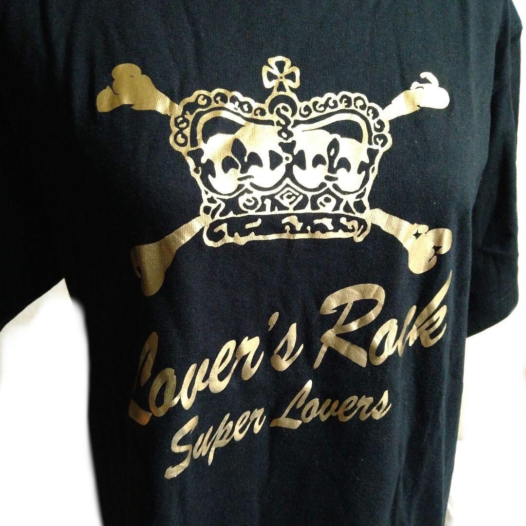 SUPER LOVERS Skull Gold Print T-shirt BLK Size OS Punk Rock