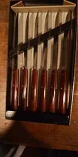 Set of 6 Gaydell No. 903 Serrated Utility Knives Wood Handle USA
