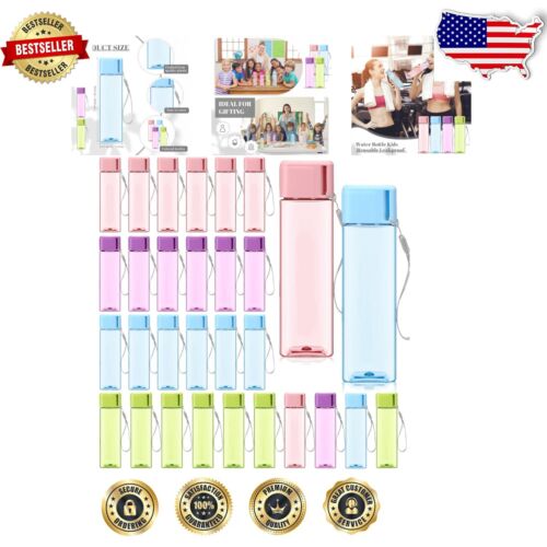 Colorful 30-Pack 17 Oz Reusable Water Bottles for School & Outdoor Activities