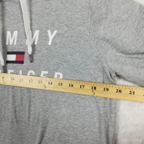 Tommy Hilfiger Sport Womens Sweatshirt Hoodie Gray Heather Roll Tab Sleeve L - Picture 6 of 11