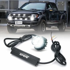 Xprite White Led Hide-a-way Strobe Light Emergency Warning Bulb Headlight Mount