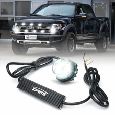 Xprite White LED Hide-A-Way Strobe Light Emergency Warning Bulb Headlight Mount