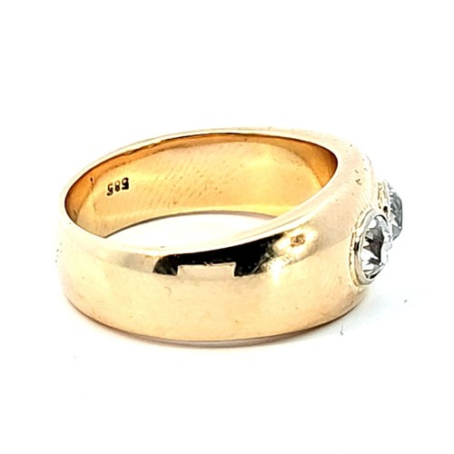585 Gold Ring mit zwei Diamanten (massive Ausführung ), Ringgröße 57-58 103735 - Bild 2 von 2