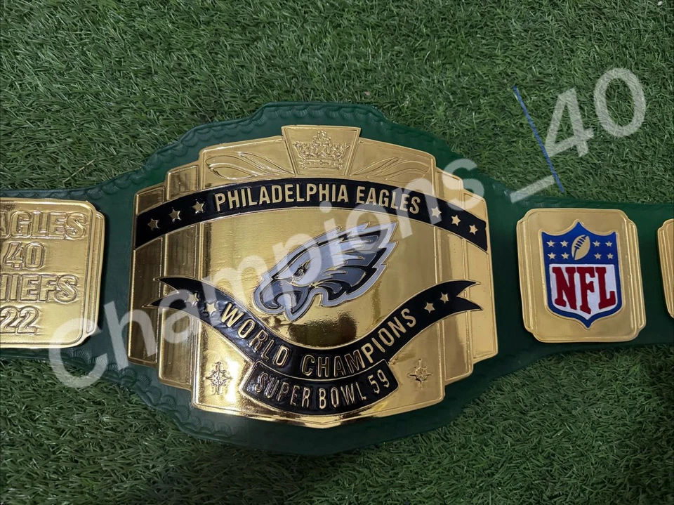 Philadelphia Eagles NFL Super Bowl Champion 40-22 Title Belt Adult Size Zinc - Image 2 of 4