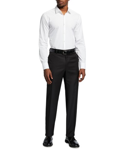 Zanetti Men's Brunello 100% Virgin Wool Italian Suit Dress Pants Black Size 44R - Picture 3 of 10