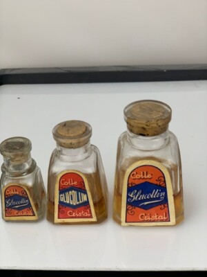 Glucolin Mucilage Set of 3 Bottles, Made in Italy (e398)