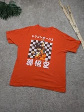 Dragon Ball Z Goku Shirt Mens L Large Orange Crew Neck Cotton Japan Japanese 