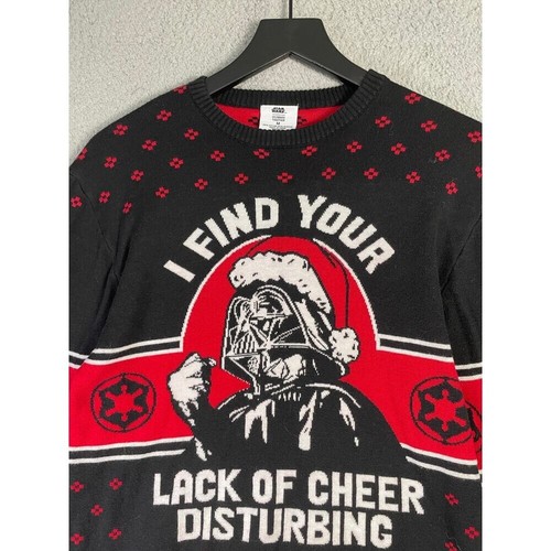 Star Wars Darth Vader Ugly Christmas Sweater Medium Black Red Holiday - Picture 3 of 8
