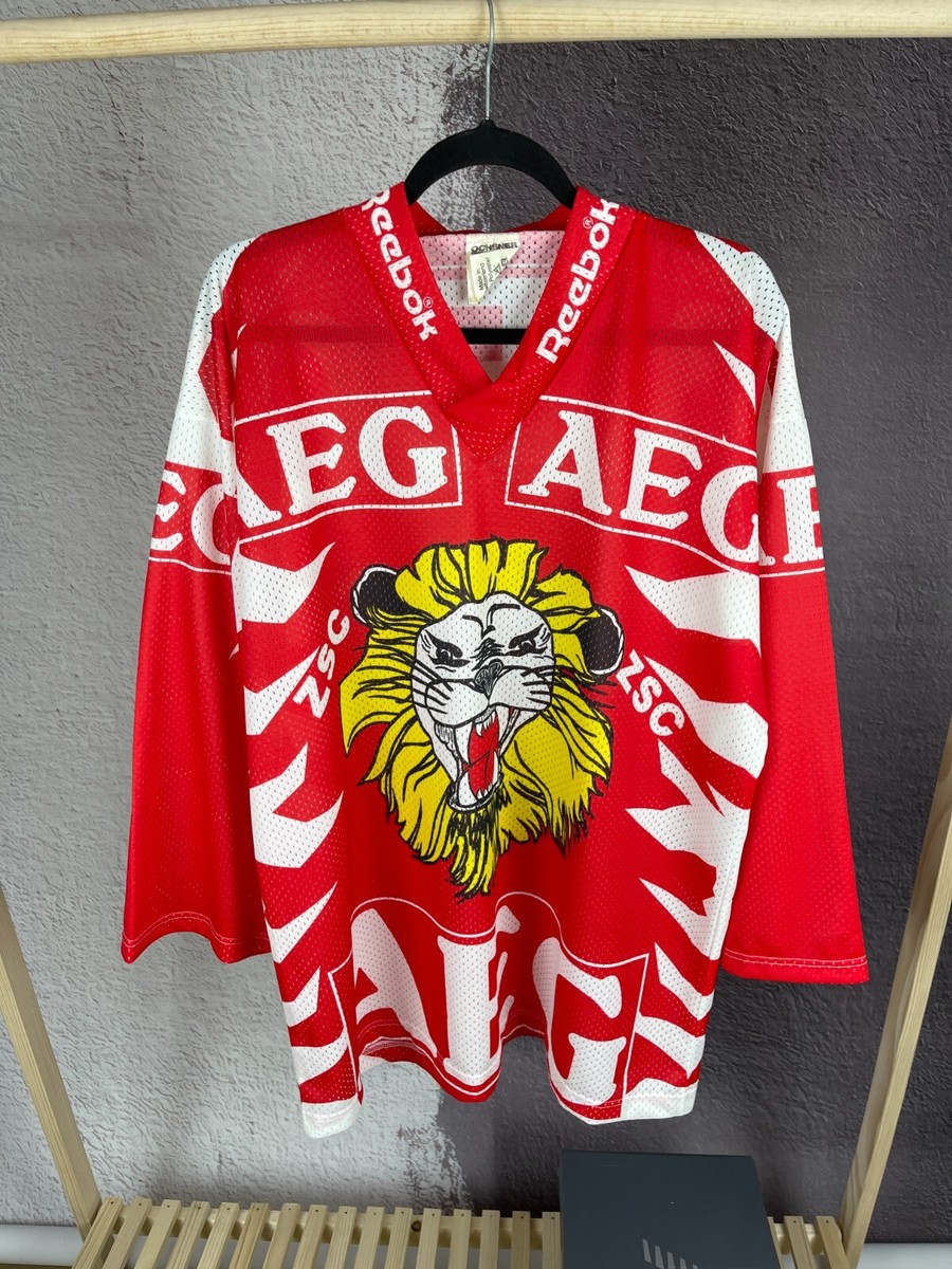 Vintage 1994/96 ZSC Lions Zurich Ice Hockey Maglia Trikot JERSEY