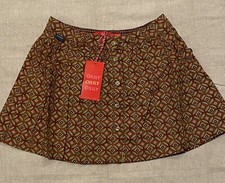 NWT Size 6 116 Oilily Sanneke Brown Geometric Print Cotton Poplin Skirt