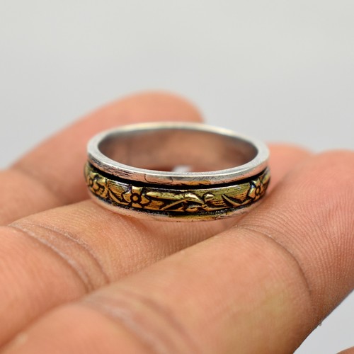 Meditation Ring Anxiety Ring Worry Ring Two Tone Spinner Wholesale Ring VR1525 - Picture 6 of 7