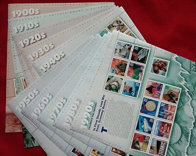 #ad #ad CELEBRATE THE CENTURY 1900 1990. Complete 10 Sheet Set US Stamps USA # 3182 3191 $54.00