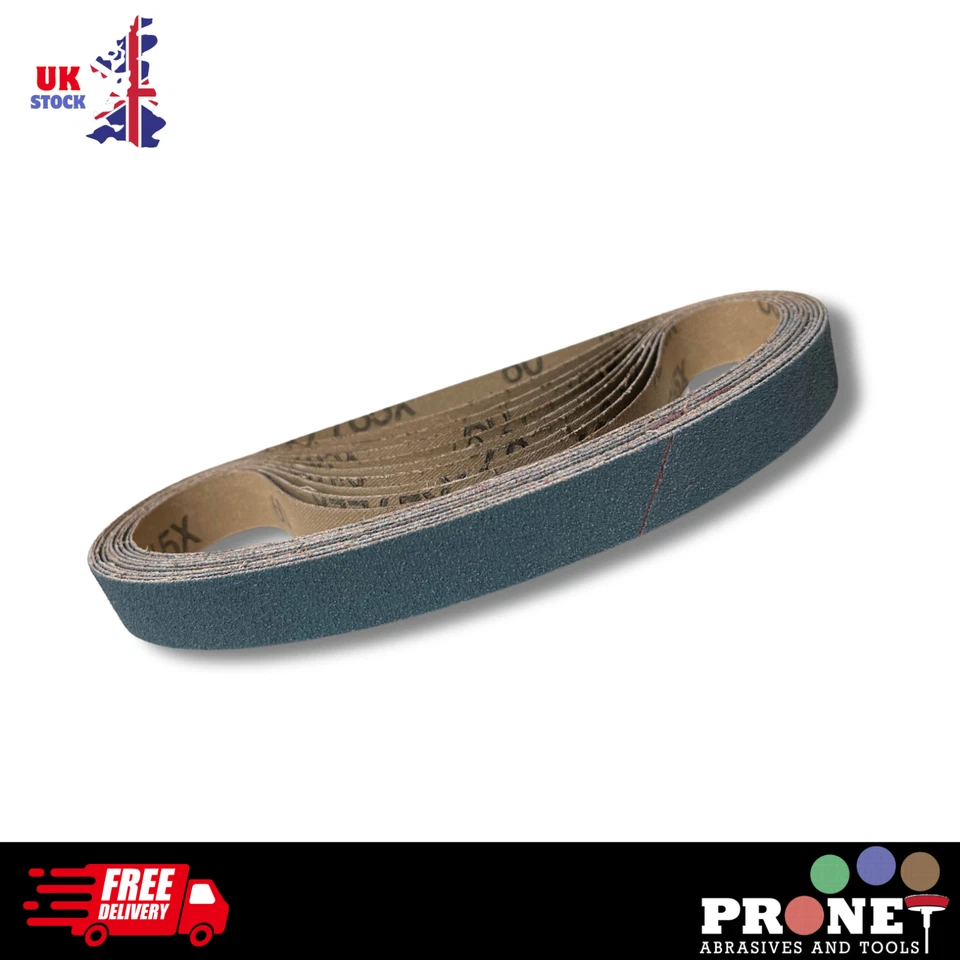 PRONET ABRASIVES 19x457mm Zirconia Sanding Belts P40, P60, P80, P120 For Dynafile and Powerfile