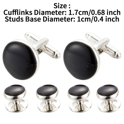 Mens Button Cuffs Wedding Tuxedo Cufflinks Natural Fastener Inlaid Studs 6Pcs - Picture 28 of 58