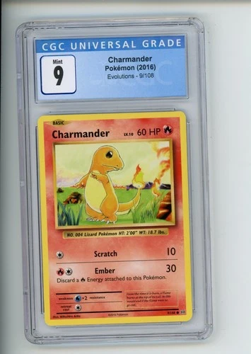 2016 Pokemon Evolutions Charmander 9/108 Unlimited Non-Holo Common CGC 9