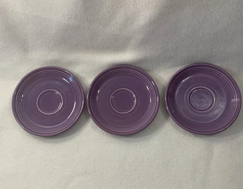 Set of 3 Fiesta Purple Plum Saucers Homer Laughlin Fiestaware USA Coffee Tea