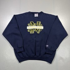 Vintage 90s Crable Sportswear Notre Dame Crewneck Sweatshirt Plaid Size XL USA