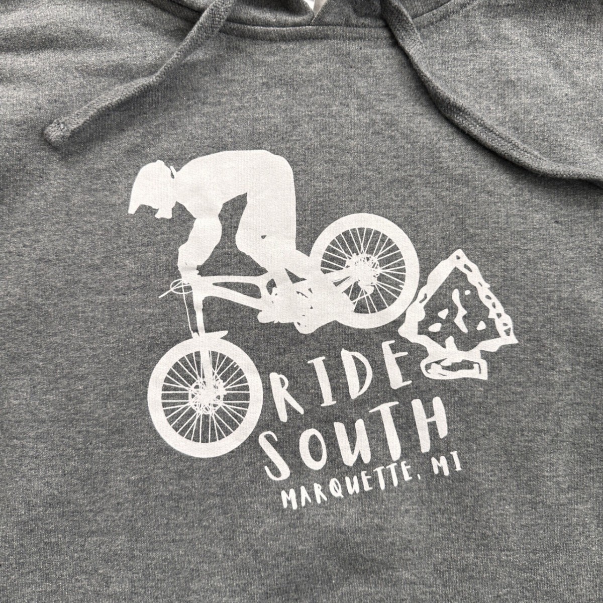 Independent Trading Co Ride South Marquette MI Hoodie Medium Gray Excellent MTB View 3