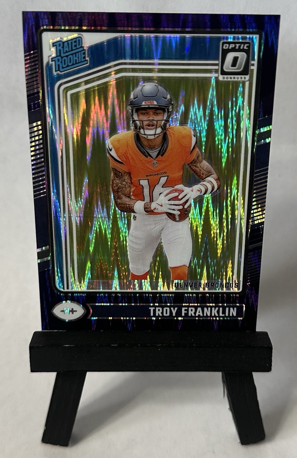 2024 Panini Optic Troy Franklin #294 Rated Rookie Purple Shock RC Denver Broncos