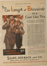 1929 Sears Roebuck And Company Ad Hercules Sheepskin Blizzard Coat Fred Mizen