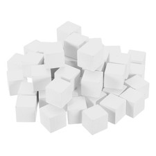 50Pcs Wood Blocks for Crafts 1" Unfinished Wooden Cube Wood Block White