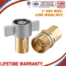 1" NPT Wet-Line Wing Nut Hydraulic Quick Disconnect Coupler / Coupling Set NEW