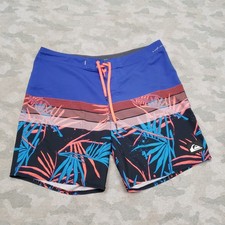 Quicksilver Board Shorts Mens 38 Blue High Line Swim Outdoors Pockets